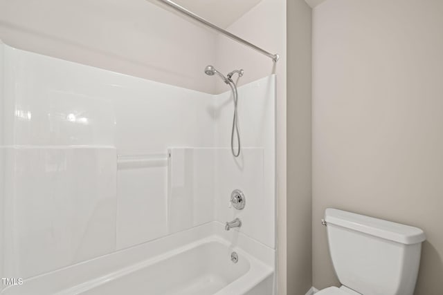 full bathroom with toilet and shower / bathing tub combination