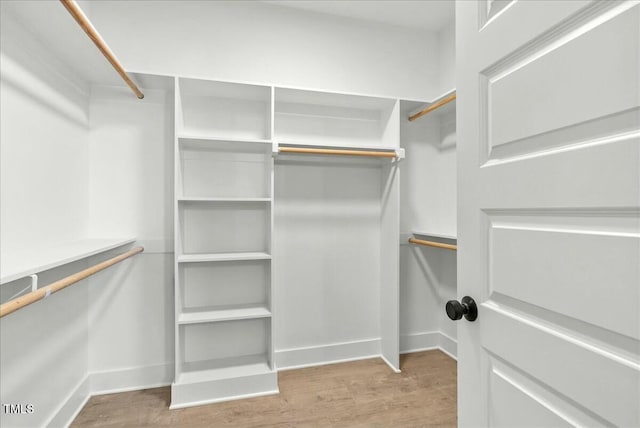 spacious closet with wood finished floors