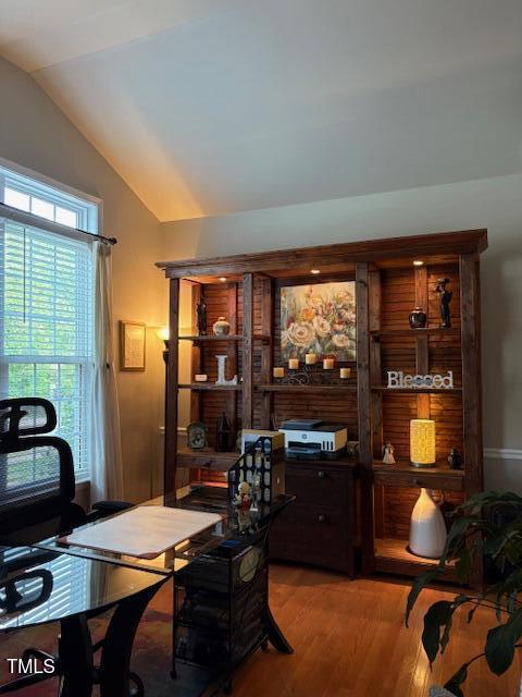 917 Widewaters Pkwy, Knightdale, NC 27545 - office space with lofted ceiling and light wood-style floors