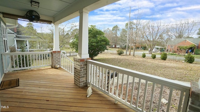 deck with covered porch