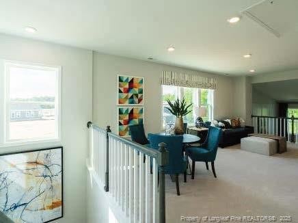 dining room featuring recessed lighting