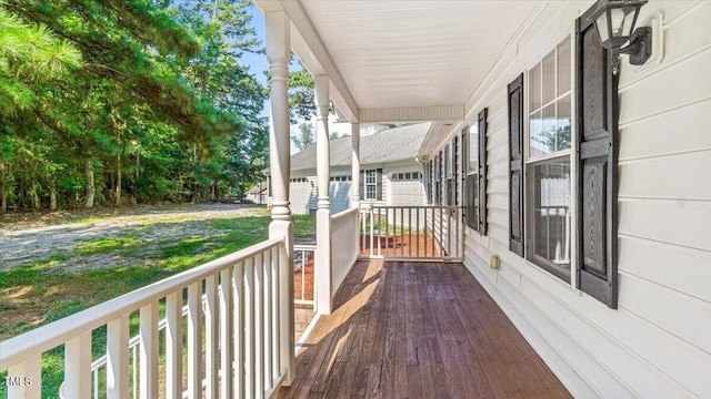 wooden deck featuring a porch