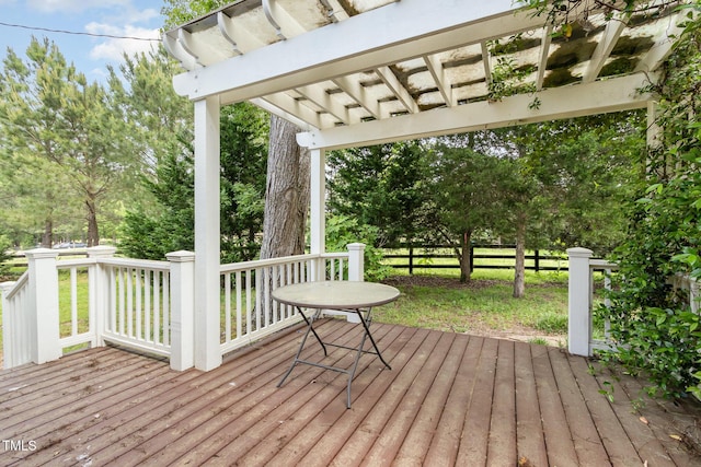 wooden deck with a pergola