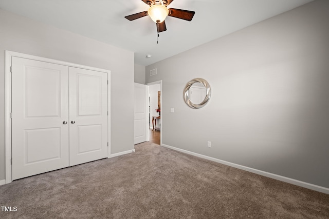 3356 Longleaf Estates Dr, Raleigh, NC 27616 - unfurnished bedroom with a closet, visible vents, baseboards, and carpet