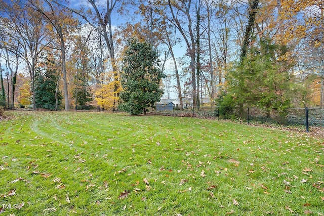 view of yard with fence