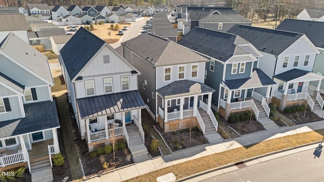 drone / aerial view with a residential view