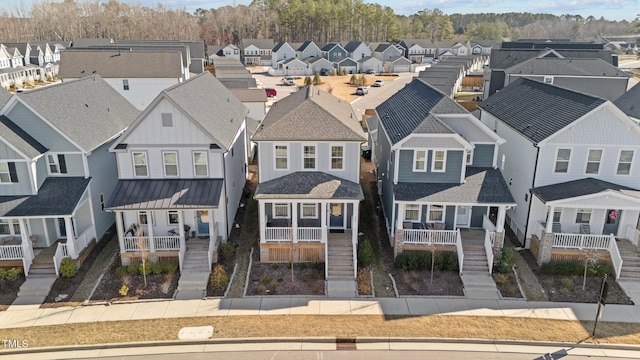 drone / aerial view with a residential view