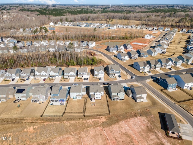 aerial view with a residential view