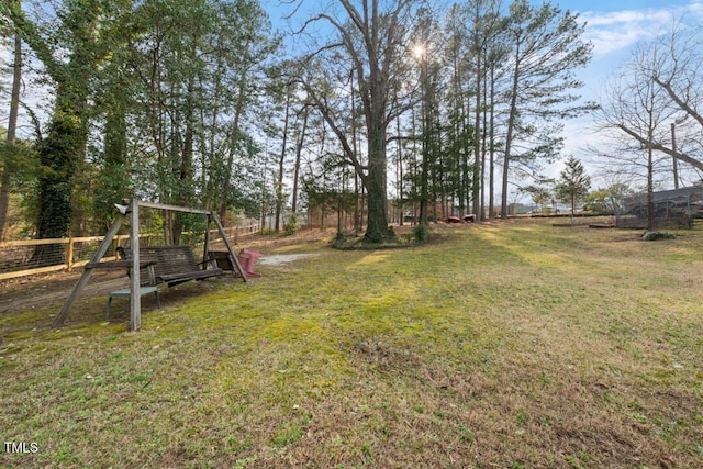 view of yard featuring fence