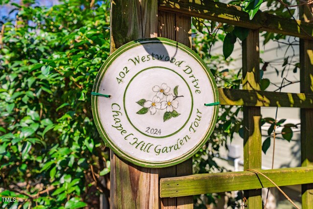 view of community sign