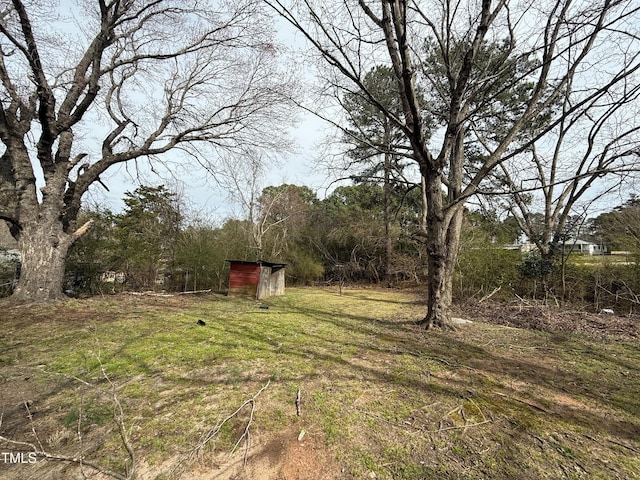 view of yard with an outdoor structure