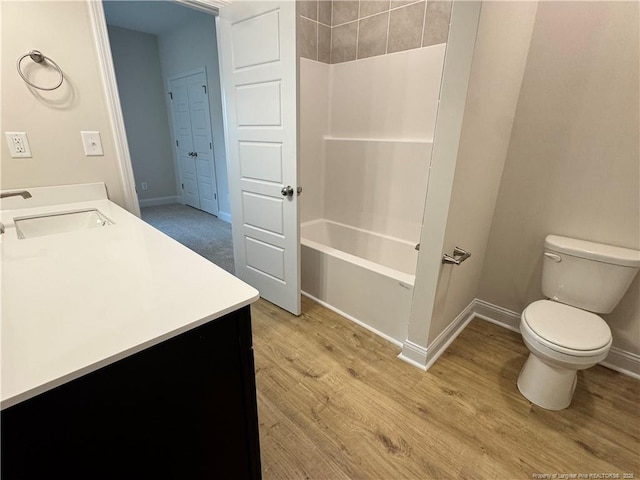 364 Whitestone Dr, Fayetteville, NC 28312 - full bathroom featuring vanity, wood finished floors, and shower / washtub combination