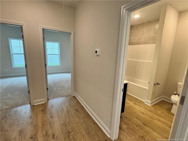364 Whitestone Dr, Fayetteville, NC 28312 - corridor featuring wood finished floors and baseboards