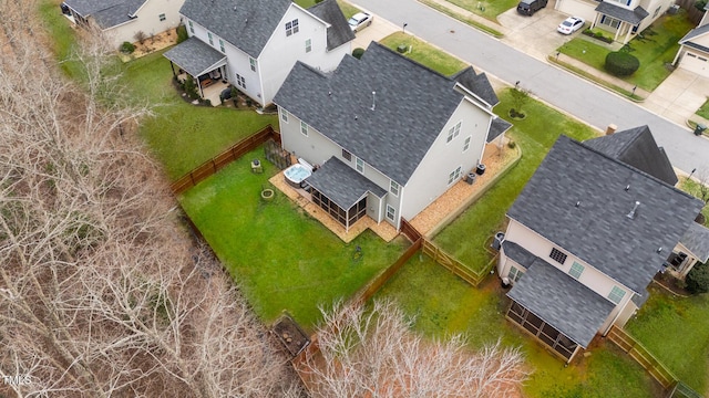 drone / aerial view with a residential view