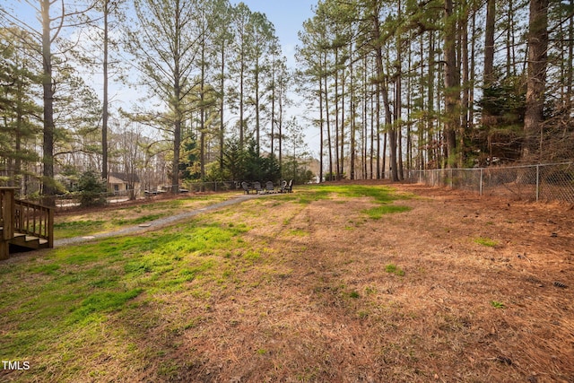 view of yard with fence