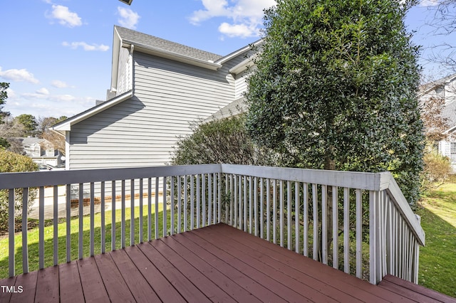 deck with a lawn