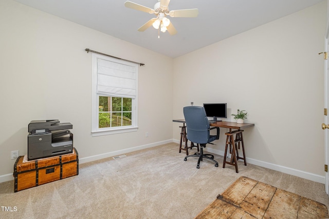 1208 Dunn Creek Xing, Wake Forest, NC 27587 - carpeted office featuring baseboards and a ceiling fan
