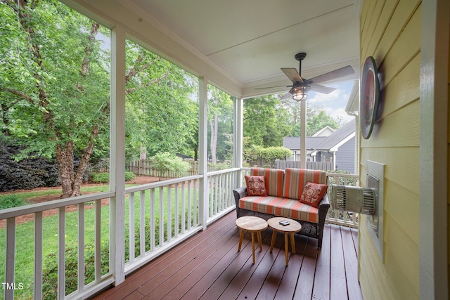 1208 Dunn Creek Xing, Wake Forest, NC 27587 - deck with a ceiling fan
