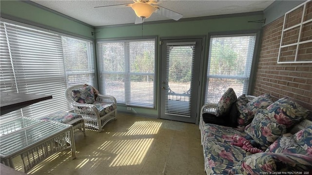 107 Oakmont Dr, Clinton, NC 28328 - sunroom featuring ceiling fan