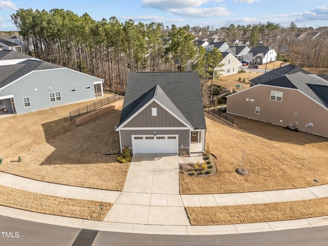 bird's eye view with a residential view