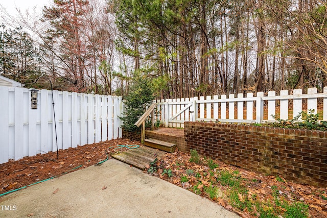 view of patio featuring a fenced backyard