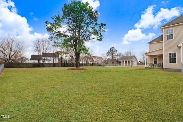 view of yard with fence