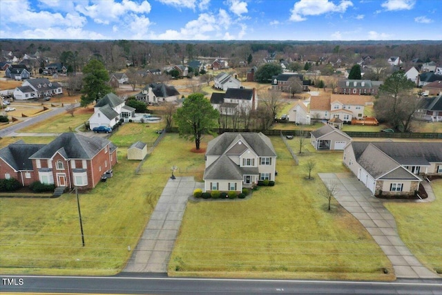 aerial view featuring a residential view