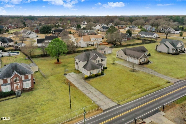 bird's eye view with a residential view