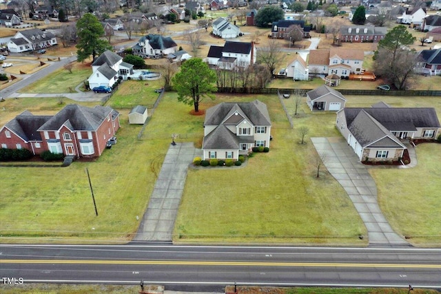 drone / aerial view featuring a residential view