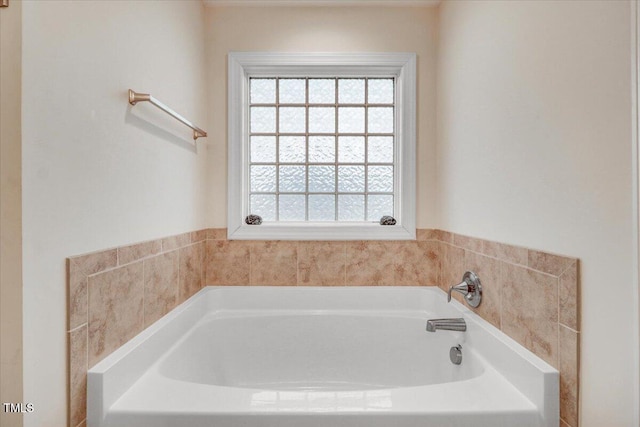 full bathroom with a garden tub