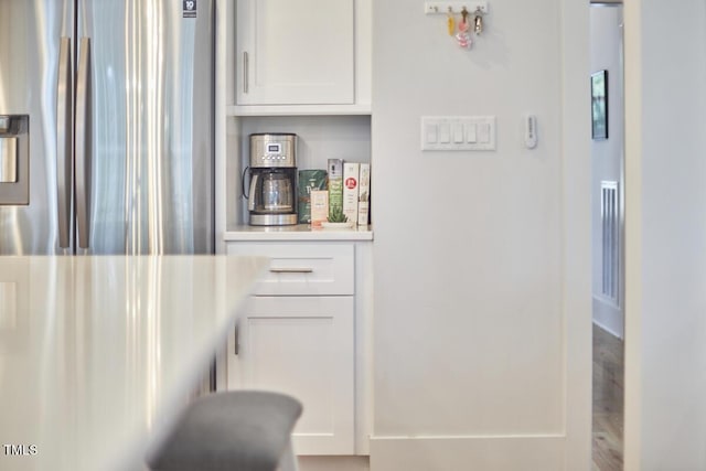 interior space with stainless steel fridge