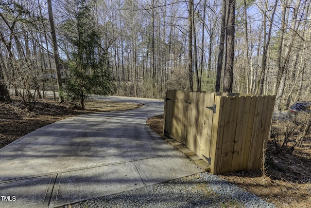 view of road with a gate