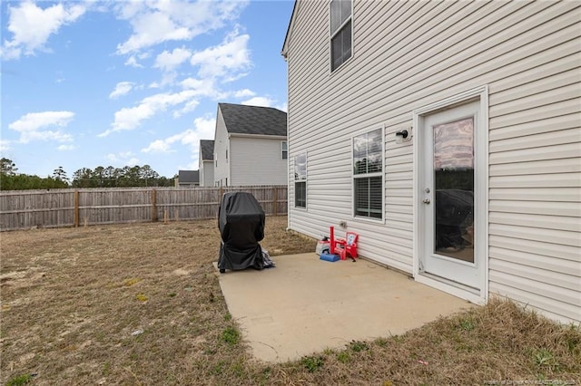 view of patio featuring a fenced backyard