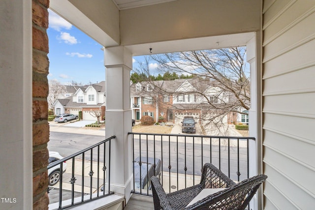 balcony with a residential view