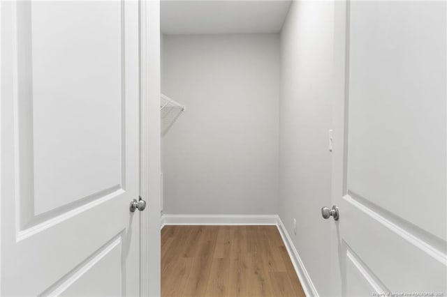 spacious closet with light wood finished floors