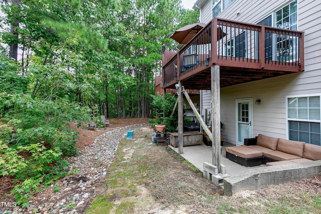 view of yard featuring a deck