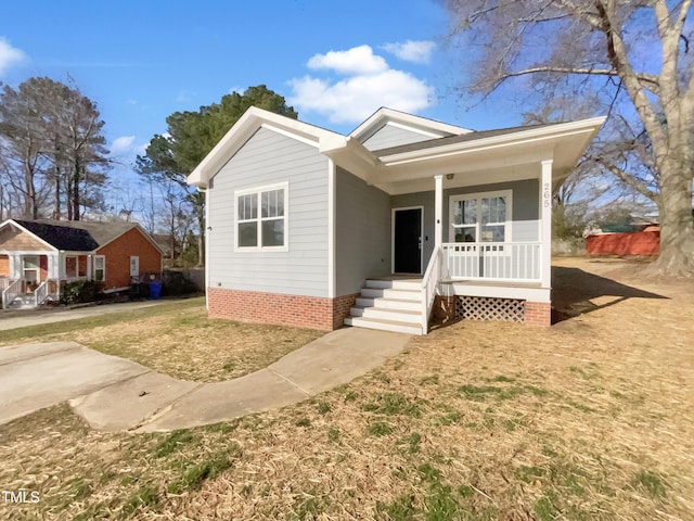 bungalow-style home featuring a porch