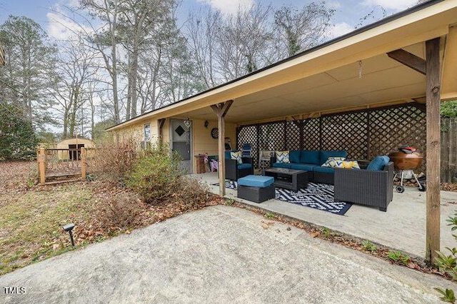 view of patio / terrace with an outdoor living space