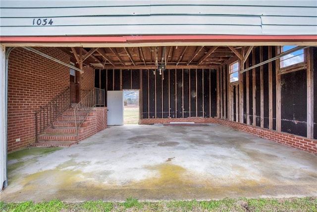 view of garage