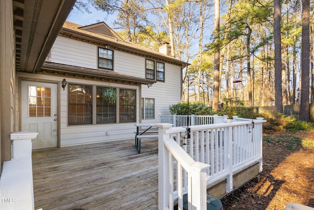 wooden deck featuring fence