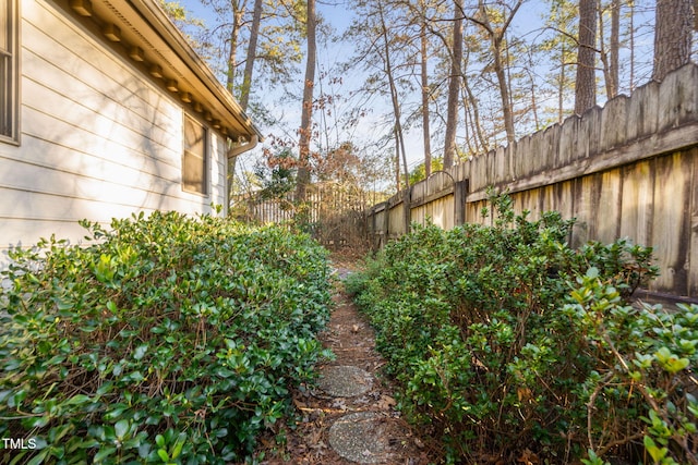 view of yard featuring fence private yard
