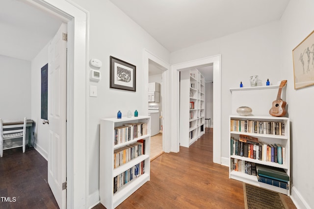 1209 Eva St, Durham, NC 27703 - corridor with wood finished floors and baseboards