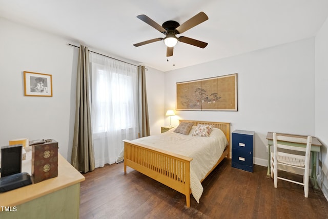 1209 Eva St, Durham, NC 27703 - bedroom featuring wood finished floors, ceiling fan, and baseboards