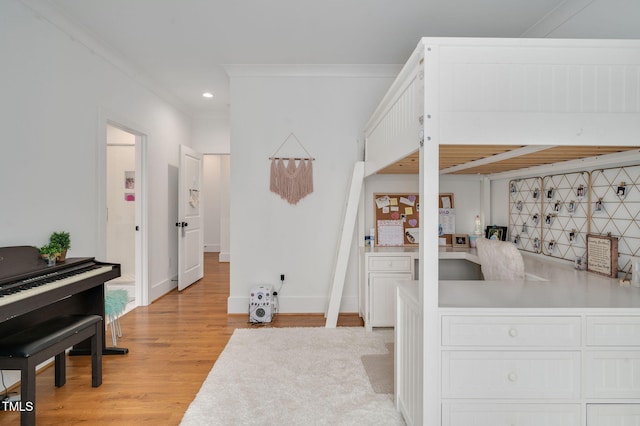 1124 Westridge Rd, Rougemont, NC 27572 - interior space featuring recessed lighting, baseboards, light wood-style flooring, and crown molding
