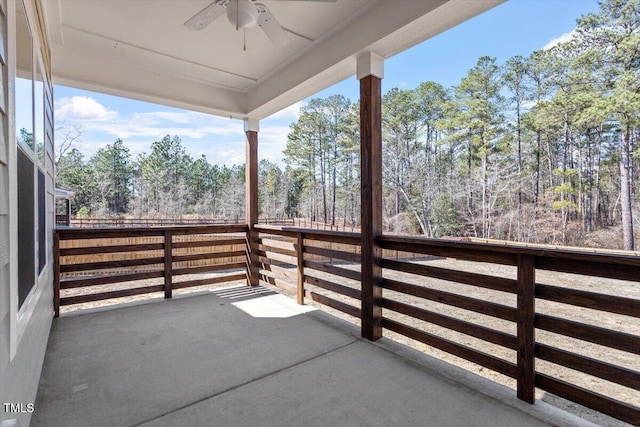 view of patio / terrace with ceiling fan