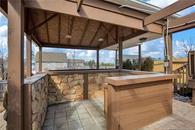 view of patio / terrace with fence