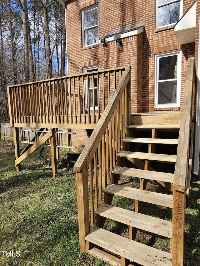 deck featuring stairway