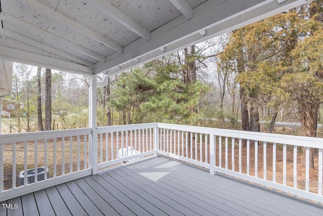 deck with central air condition unit