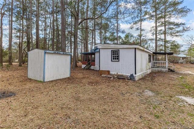 view of shed