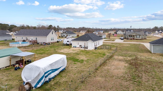 bird's eye view featuring a residential view